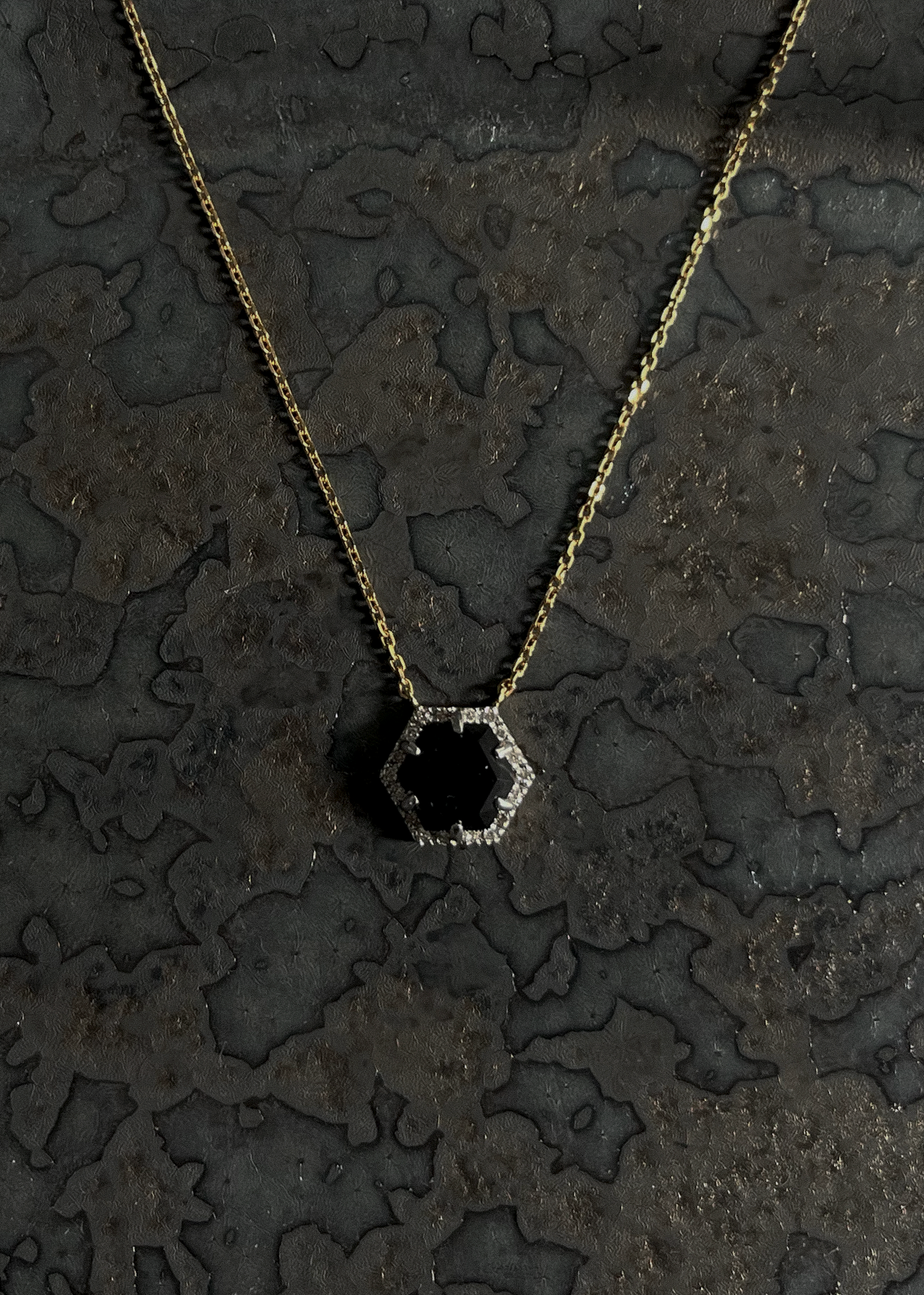 SORA NECKLACE -Black Chalcedony-(SV925,18K plating)