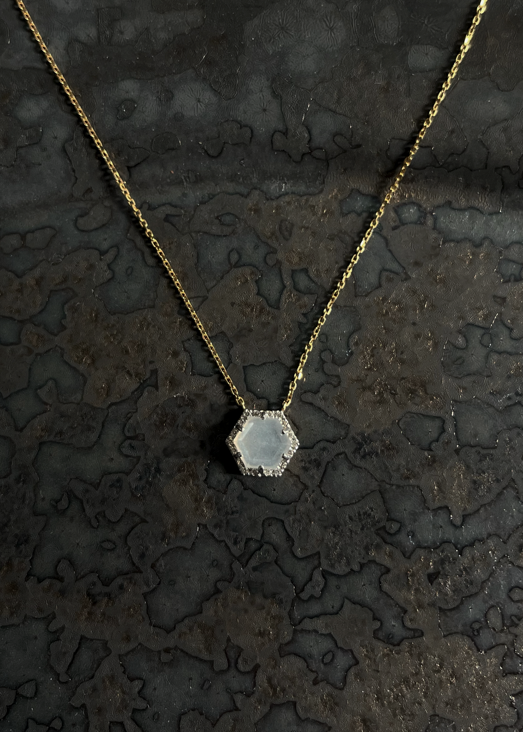 SORA NECKLACE -Moon Stone-(SV925,18K plating)